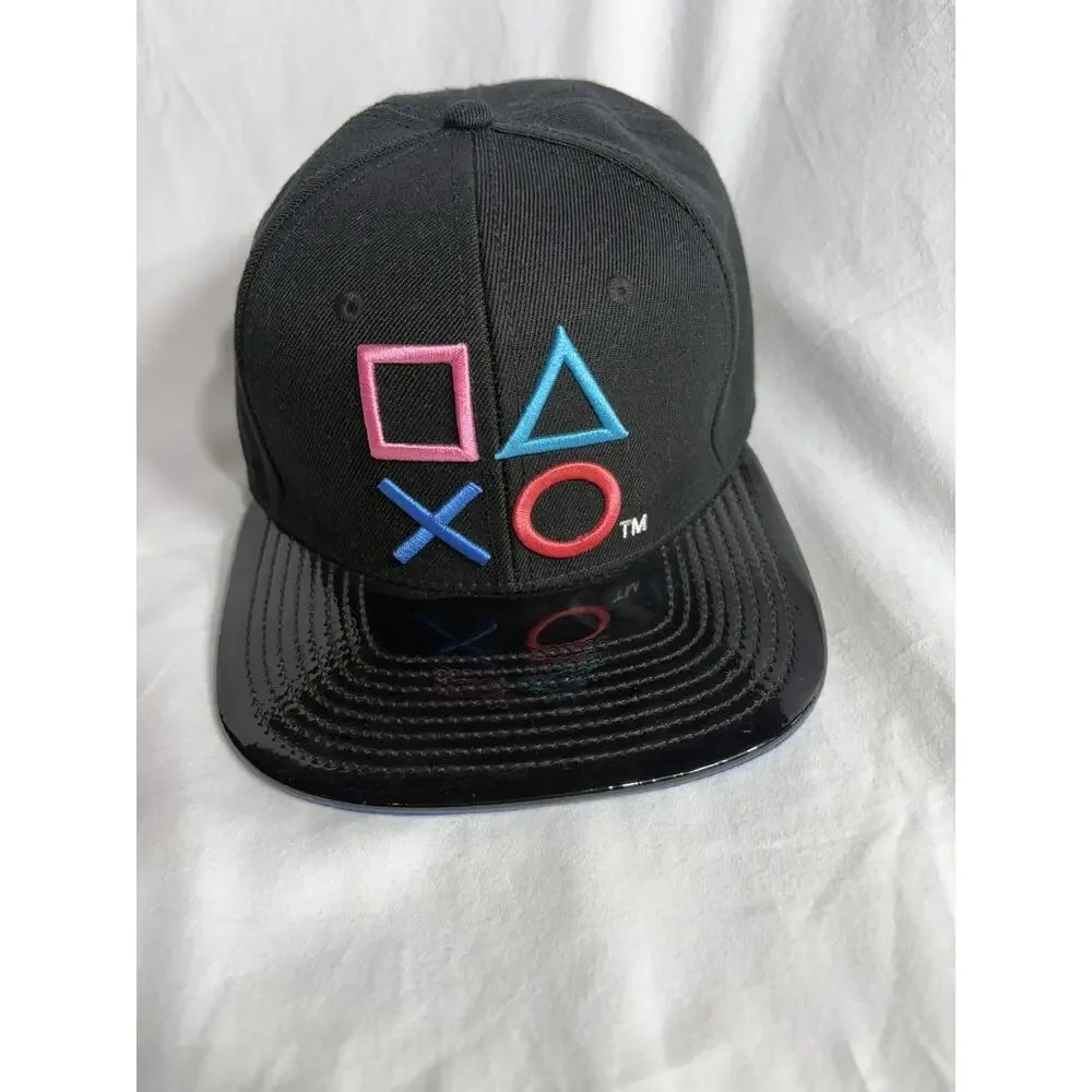 PlayStation Sony Controller Buttons Adjustable Snapback Hat / Cap Glossy Brim - Picture 2 of 4